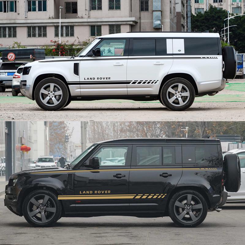 New Defender Side Skirt Car Decals: Modified Waistline Decoration with Personality Color Stripes