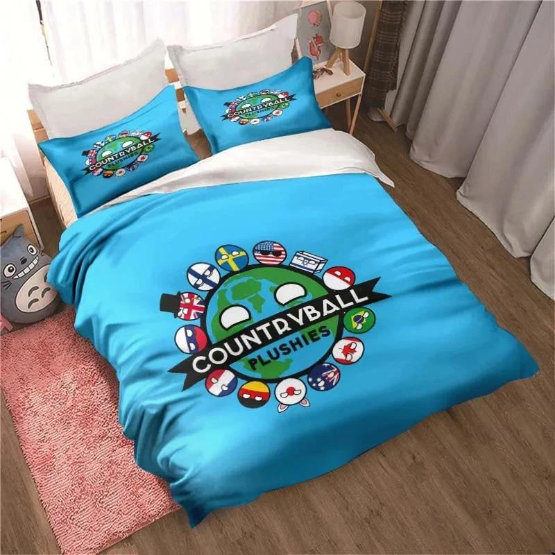 3D Print Cartoon Countryball Polandballs Bedding Collection Double Twin King Duvet Cover Comforter Pillowcase Boys Girls Adults Bedroom