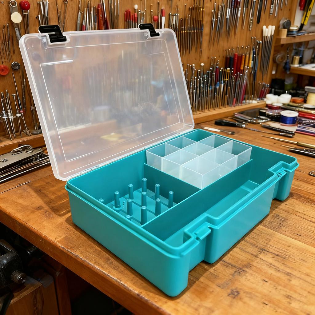 Large Capacity Sewing Thread Storage Box, 20 Rolls Capacity, Transparent Compartments and Tool Organizer- Heavy Duty Plastic