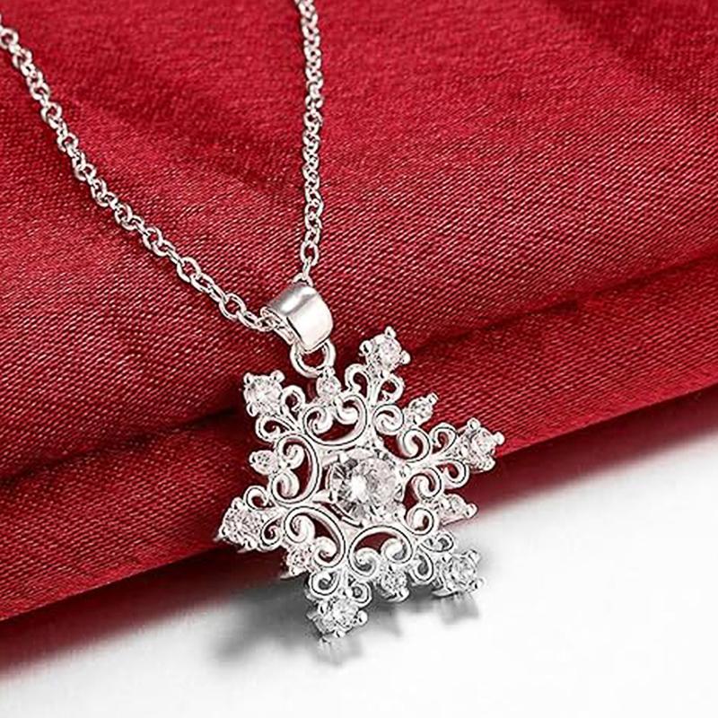 

Женское ожерелье Huitan Romantic Snowflake Design с ослепительным кристаллом и кубическим цирконием для свадебной вечеринки, темпераментные свадебные украшения 40CM 5CM