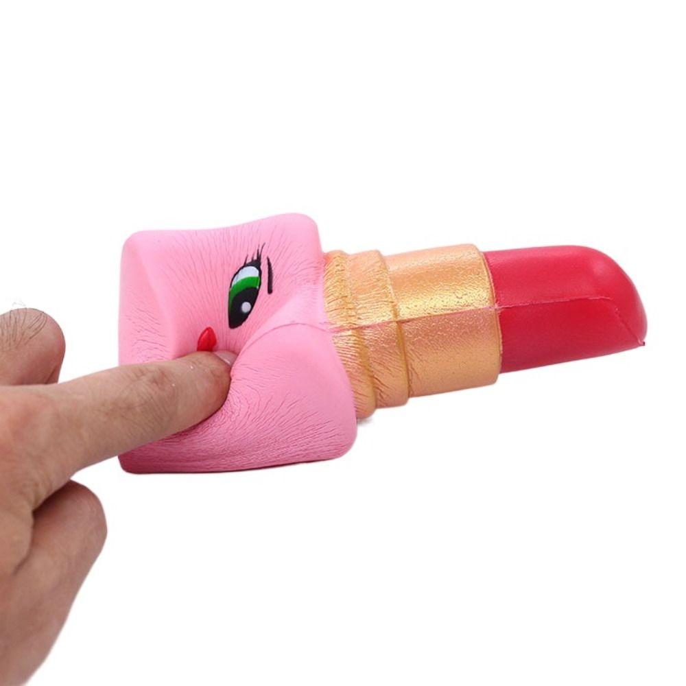 

Lipstick Design Rising Stress Toy Plastic Cement Hand Squeeze Toy Unique Fidget Toys Children Lipstick