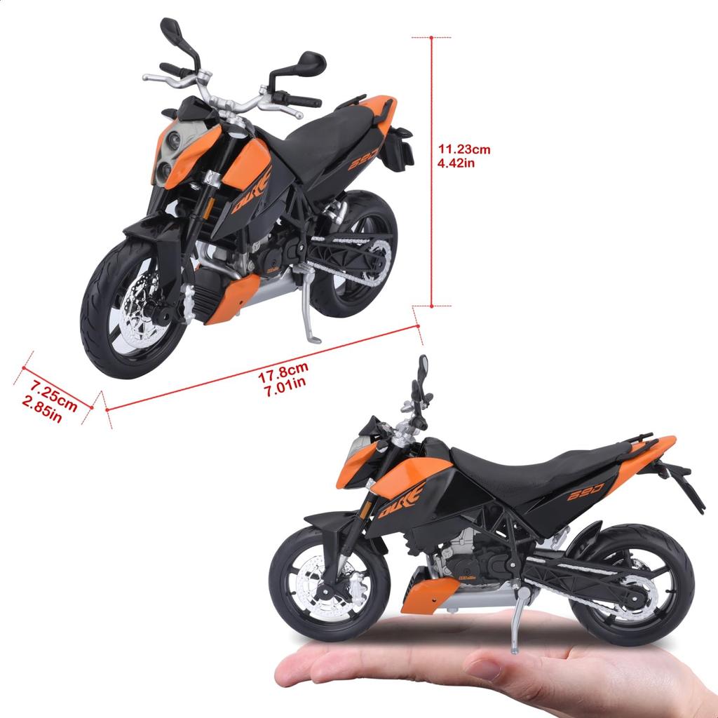 Maisto 1/12 Scale KTM 690 Duke Orange / Diecast Model Car, Motorcycle, Finished Model 9265