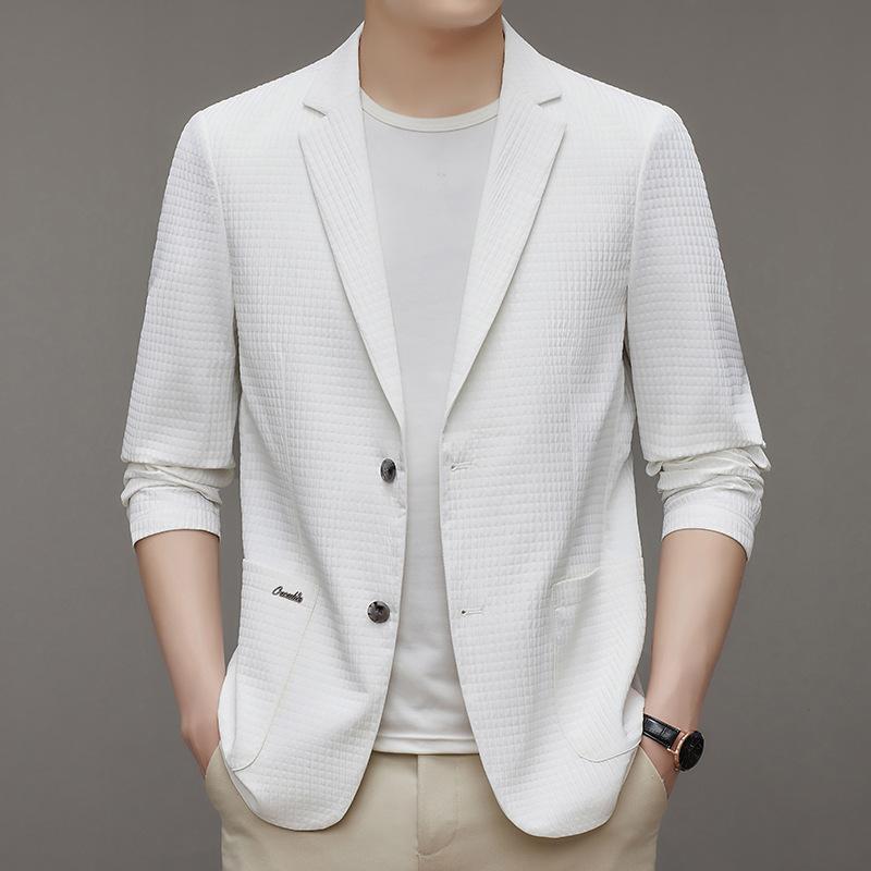 Men's Suit Summer Thin Ice Silk Business Casual Sun Protection Suit High-end Slim Formal Jacket