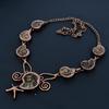 Ammonit Fossil Kupfer Elektrogeformte Halskette mit Verstellbarer Kette, Handgefertigte Edelstein Schmuck Halskette für den Memorial Day