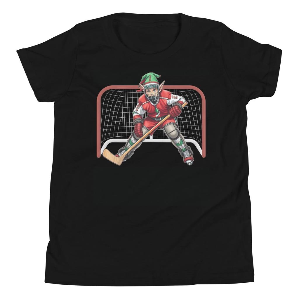Ice Hockey Goalie Funny Christmas Xmas Sports Costume Youth T-Shirt