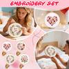 Valentine's Day Floral Embroidery DIY Craft Kit ,Suitable For Beginners,, 20cm , , Embroidery Hoop ,Not A Pre,made 30cm Fabric Embroidery Hoop,