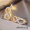 925 Silver Simple Bowknot Infinity Earrings for Women Fashion Wedding Jewelry Bowtie CZ Zircon Brincos Mujer