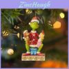 Playful Cartoon Grinch Acrylic Christmas Ornament For Festive Car Interior Decor