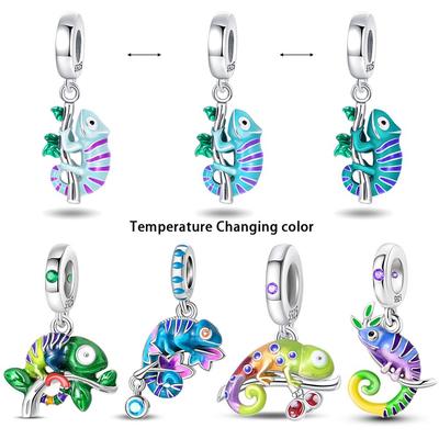 Authentic Copper Colors Charms Cute And Fun Chameleon Pendant For Dangle Pendant Bead Jewelry Beads New Gifts For Women