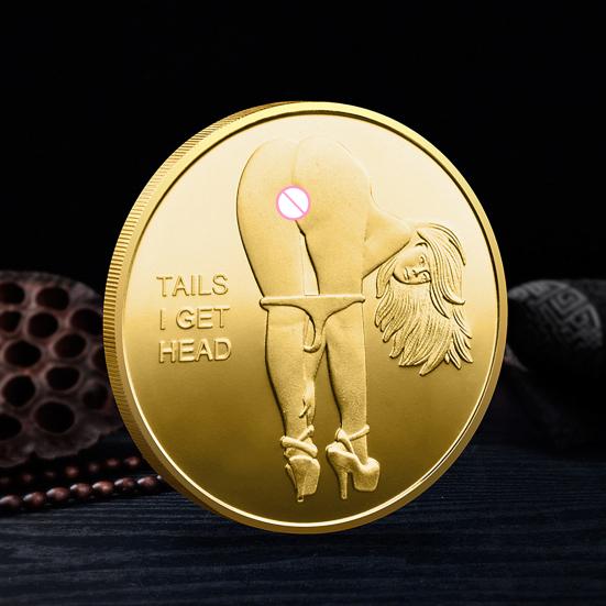 Sexy Women Coin Heads And Tails Date Night Coin Metal Double-Sided Lucky