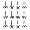 12 Pcs Black Bow Shower Curtain Hooks Metal Decorative Shower Curtain Rings for 1 Inch Rods