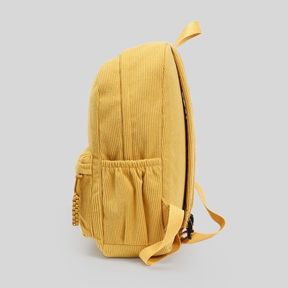 Large Capacity Corduroy Backpack Lightweight Students Daypack Students School Bag Travel