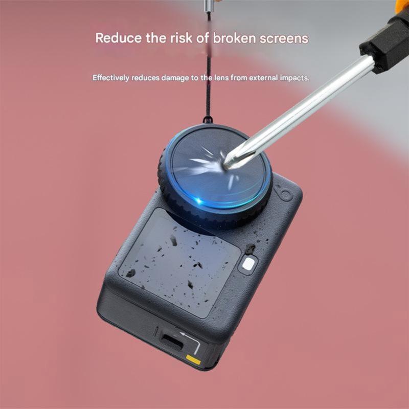 2pcs Silicone Front Lens Caps with Antiloss Lanyard for ACTION 6 Camera Lens Cover Protector Against Scratches and Dust