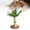 Cat Scratching Post 12.6in High 9.8in Base Hanging Balls Green Leaves Sisal Hemp Cat Scratcher for House Bedroom Indoor