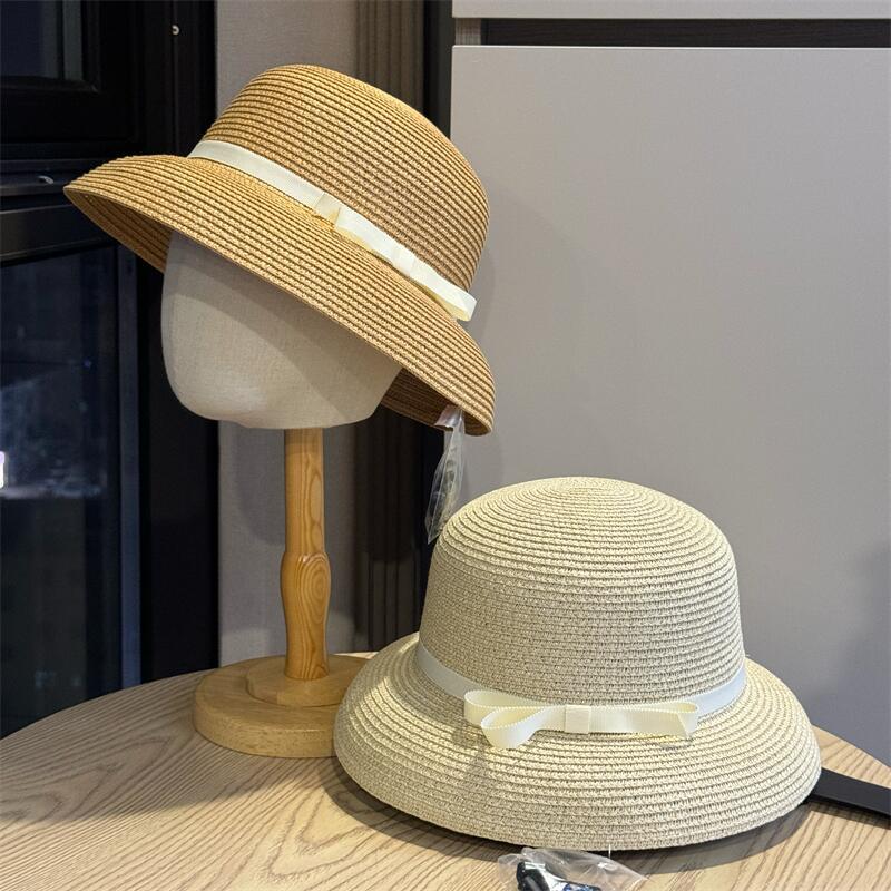 New French Hepburn Style Straw Hat Women's Summer Seaside Beach Sunshade Sunscreen Hat Temperament Elegant High Quality Straw Hat
