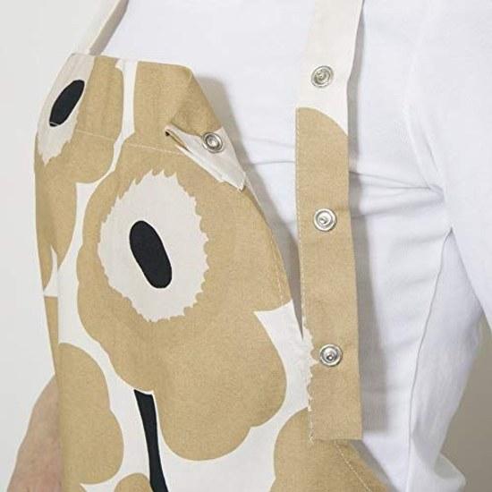 Marimekko Apron Pieni Unikko Off-WhiteBeigeDark Blue cm