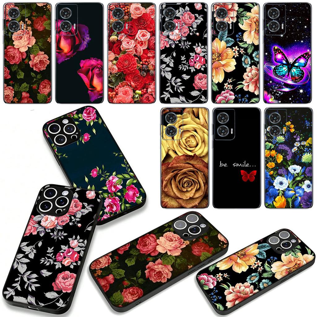 Butterfly Rose Flower Red Phone Case for Samsung Galaxy A55 A54 A25 A36 A17 A26 A35 A33 A34 A14 A37 S8 S9 S20 S21 FE S10 Plus