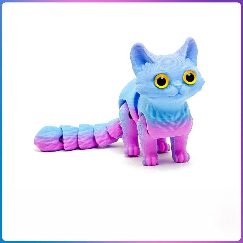 3D Printed Cats Movable Joint Fidget Toys Stress Relief Decompression Desktop Ornament Kid Figure
