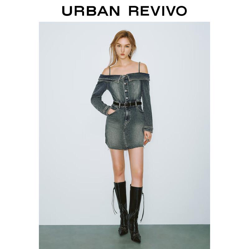 

UR Women s Retro Off-Shoulder Denim Dress L