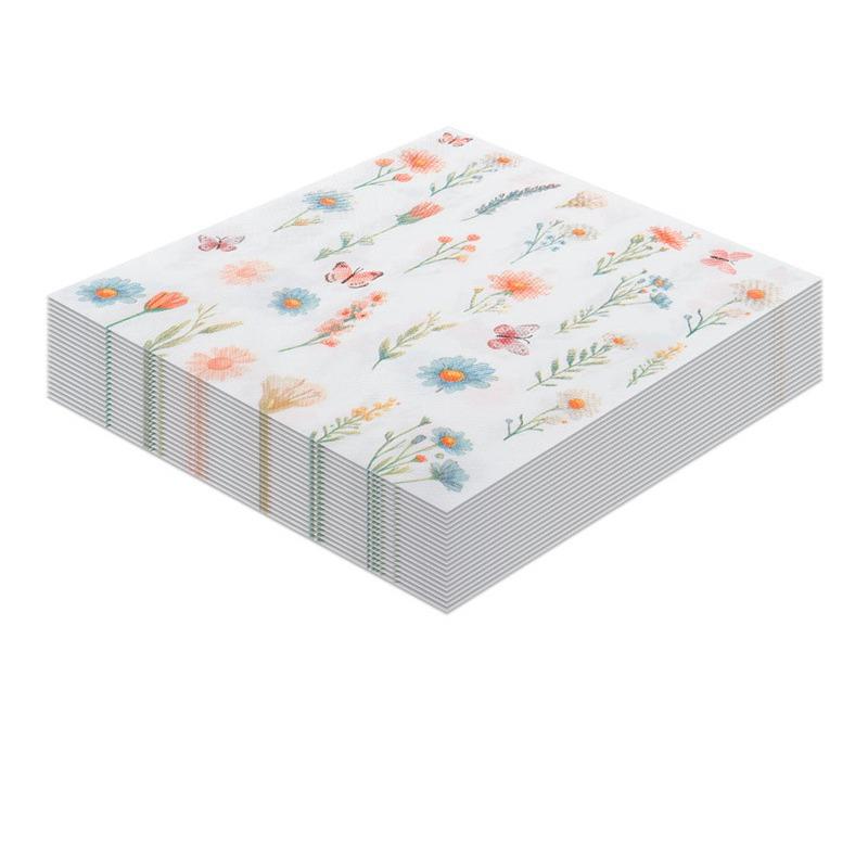 20pcs/Pac 33*33cm 2-Ply Disposable Party Napkin Floral Pattern
