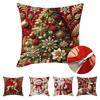 1/4 pièces Housse de Coussin de Noël Lin Design Père Noël Rennes Fermeture Éclair Décoration Salon Hivernal Canapé Funda Cojines De 45x45