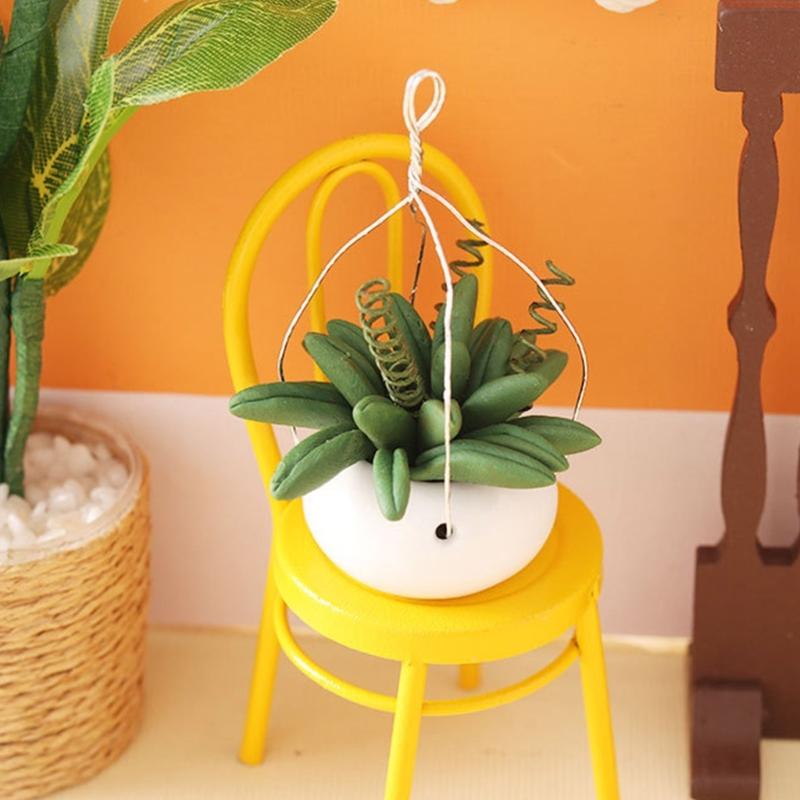 Miniature Clay Potted Plant Model for 1/12 Doll House Decoration Office Desk Scene Setting Living Room Landscape Props
