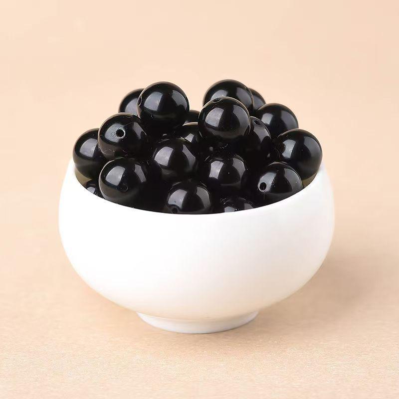 7A Natural Black Obsidian Beads for DIY Crystal Jewelry & Bracelets