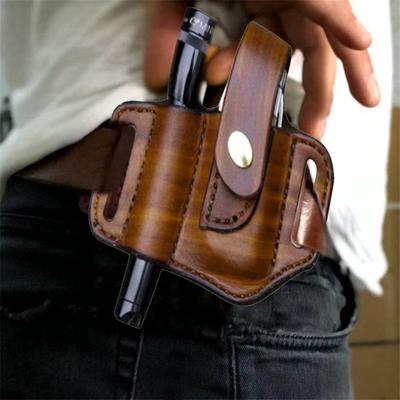 Riñonera Táctica Multifunción de Cuero PU Bolsa para Herramientas Edc Bolsa Almacenamiento Herramientas