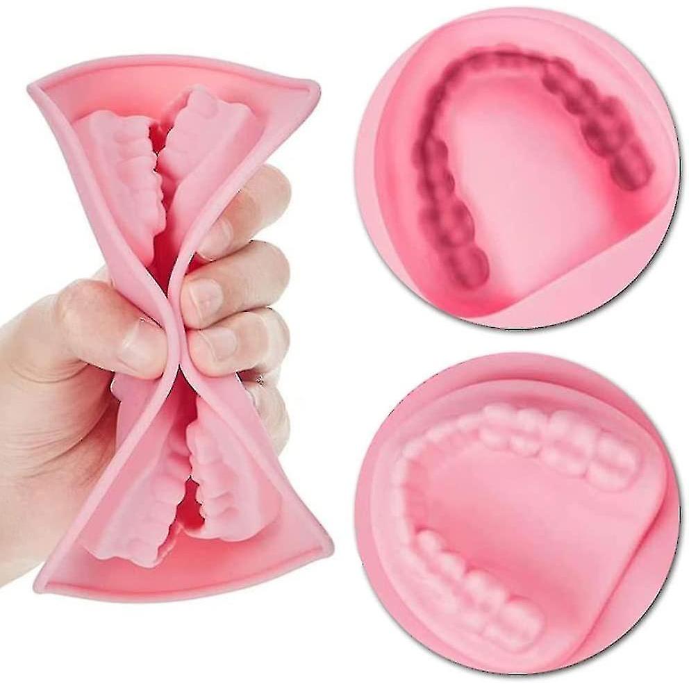 2 Pezzi Vassoio Ghiaccio Silicone Stampi 3D a Forma di Dente Qualità Alimentare Stampo Cubetti Ghiaccio