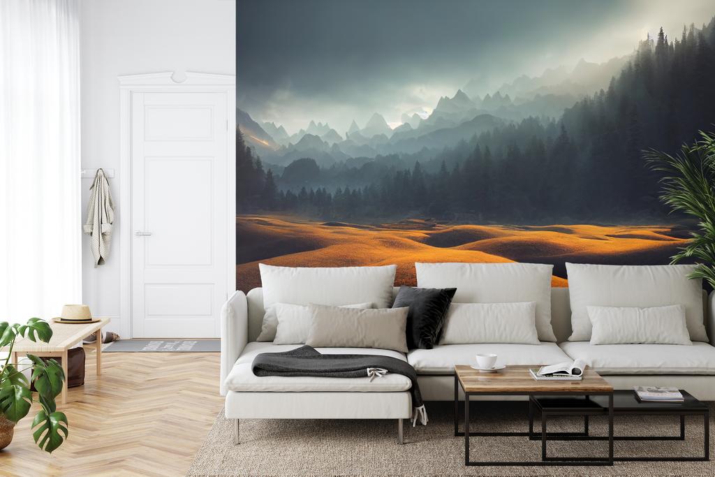 Photomural Breathtaking Nature Mountain Landscape, 3D Washable Fleece 416x290