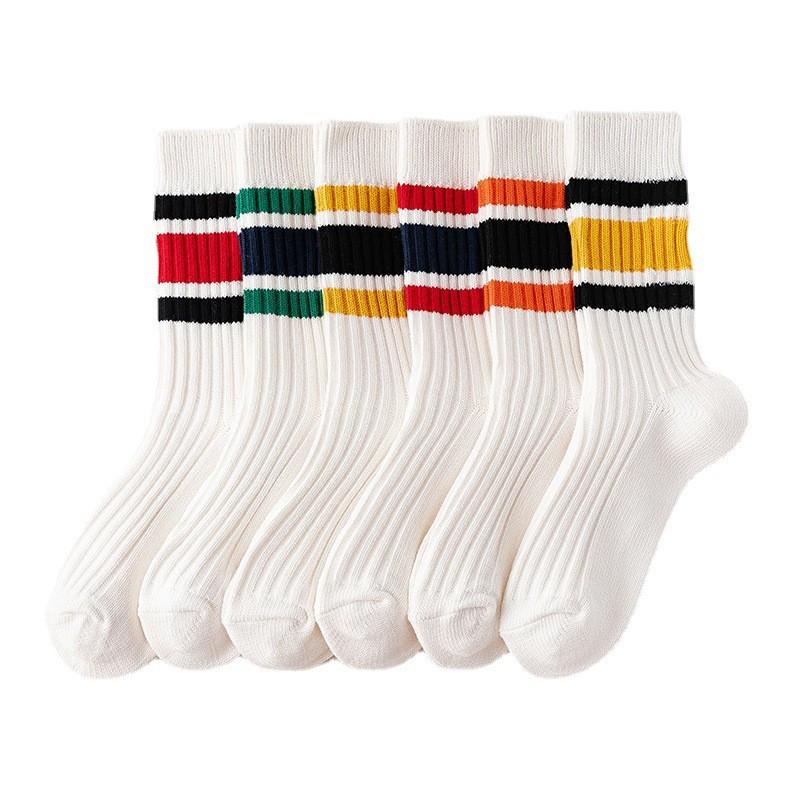 Shawn Yue Herr Cityboy Koreansk & Japansk Stil Tjockrandiga Mellanvader Sport Bomullsstrumpor