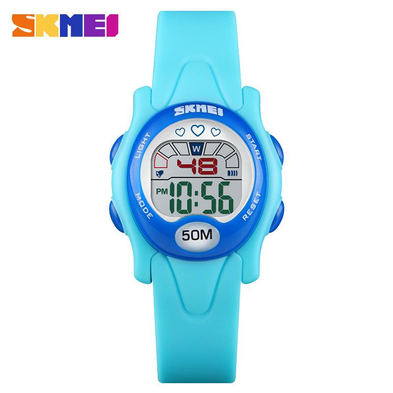 Skmei Multi-Color Digital Waterproof Sports Watch for Kids - Christmas Gift светло-синий
