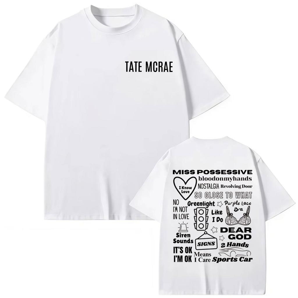 Singer Tate McRae Merch T-shirts Men's Women Hip Hop Fashion Short Sleeve T-shirt Summer Casual Loose Cotton T Shirts
