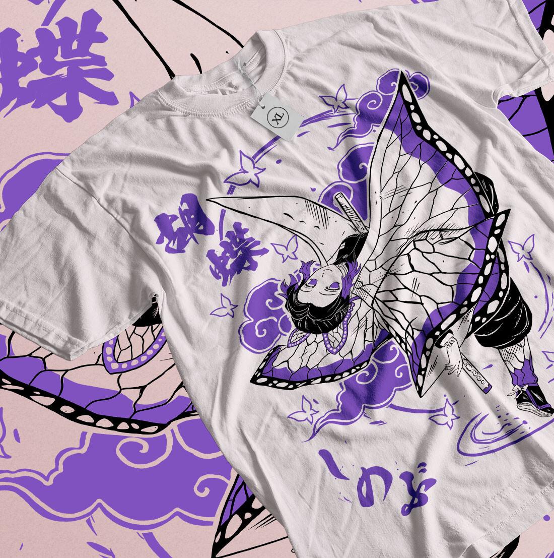 Shinobu Kocho T-shirt Demon Slayer Kimetsu No Yaiba Kawaii Girl Anime GifT-shirt S