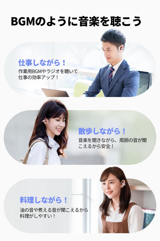 SOUNDPEATS CC Ear Cuff Earphones Ear Wireless Earphones Bluetooth to 24 Hours Charge Ear Earphones SoundPeats Gold Performance PearlClip Pro [Open