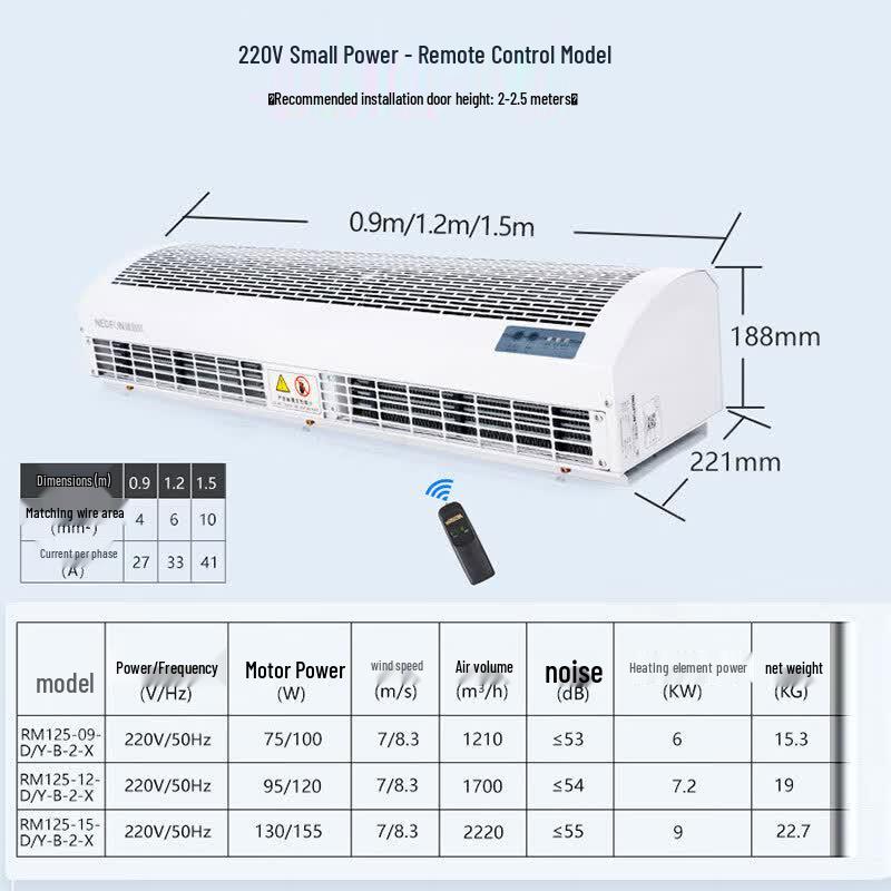 Commercial Electric Heating & Cooling Air Curtain