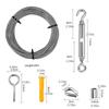 Schwere Drahtseil-Kabelhaken Edelstahl Spannschloss Kordel Aufhängeset Kit für Sonnensegel Zelt 30m Installation Außenleuchten