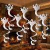 Spooky Festival Party Supplies 8 Pcs Halloween Hanging Ghost Swirl Decoration, White Ceiling Decoration Swirls Streamers for Home Office Haunted House