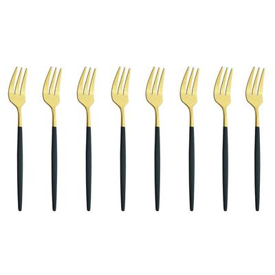 8Pcs Dinnerware Gold Stainless Steel Forks Set Fruit Cake Fork Short Handle Fork For Hotel Party Kitchen Tableware Accessories