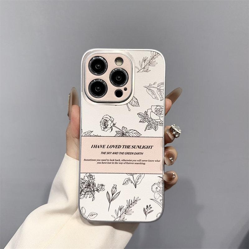 

Роскошный металлизированный кожаный чехол для телефона с цветком камелии для iPhone15 14 13 12 Pro Max 11, женские чехлы для телефонов iPhone 13 розовый