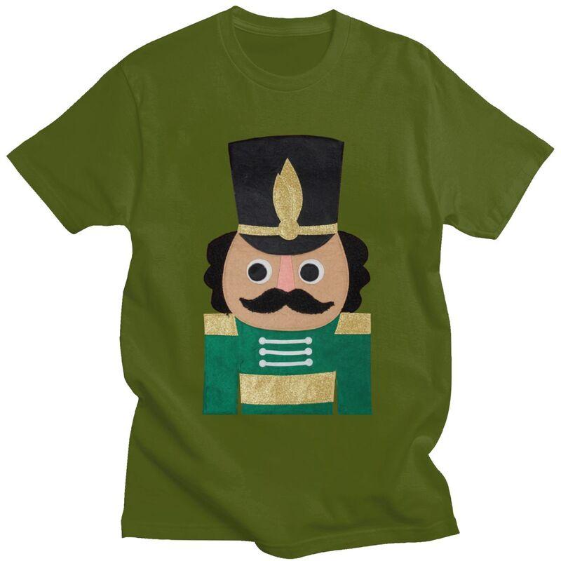 Custom Mens Christmas Nutcracker Cartoon Soldier Toy T Shirts Short Sleeve Cotton Tshirt Leisure Tees Loose Fit Clothes