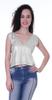 Moomaya Womens Sequin Sleeveless Party Crop Top Glitter V Neck Sparkle Club