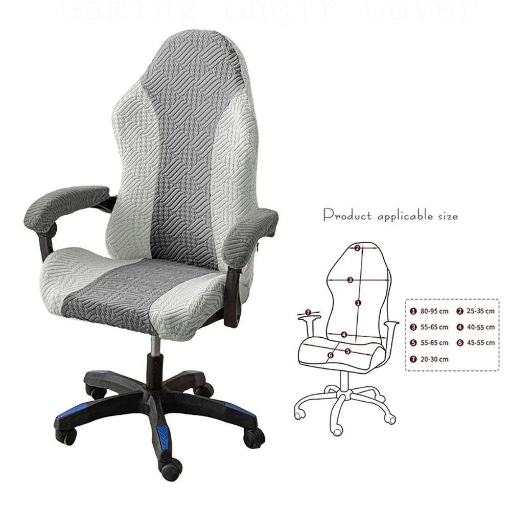 1Set Elastic Stretch Gaming Chair Cover Fleece Jacquard Office Computer Chair Chair Cover Set Dustproof With Armrest Cover