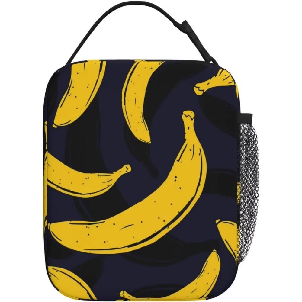 Pop Art Banana Lunch Bag for Men Women Tote Insulated Cooler Bags Reusable Thermal Lunch Box for College Work Office Picnic