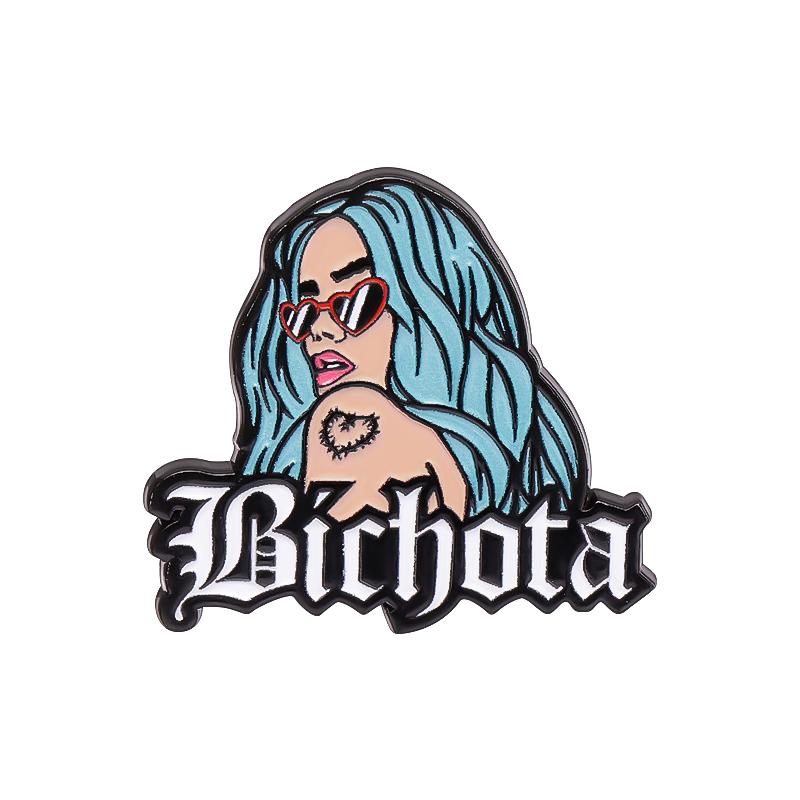 

Испанский певец песни ретро мексиканская шляпа значок эмалевый значок женская сила значок кепка для гольфа бейсболка зажим брошь подарок для друга