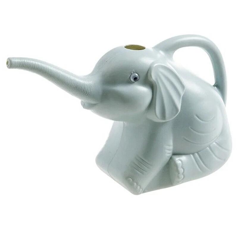 Cute Plastic Elephant Shape Watering Can Pot Home Patio Lawn Gardening Tool Watering Pot for Outdoor Irrigation Water Spray