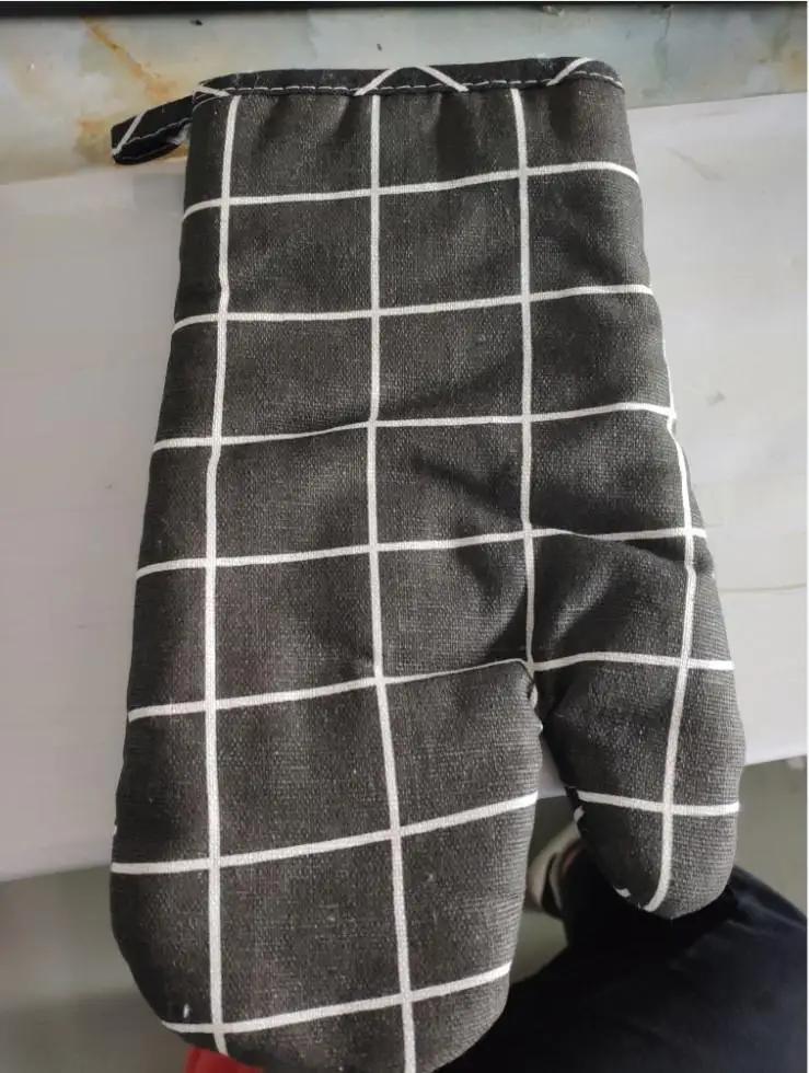 Mikrowellenofenhandschuh Baumwolle Hitzebeständige Handschuhe Isolierunterlage Küchenbackhandschuhe Rutschfeste Ofenhandschuhe Küchenzubehör