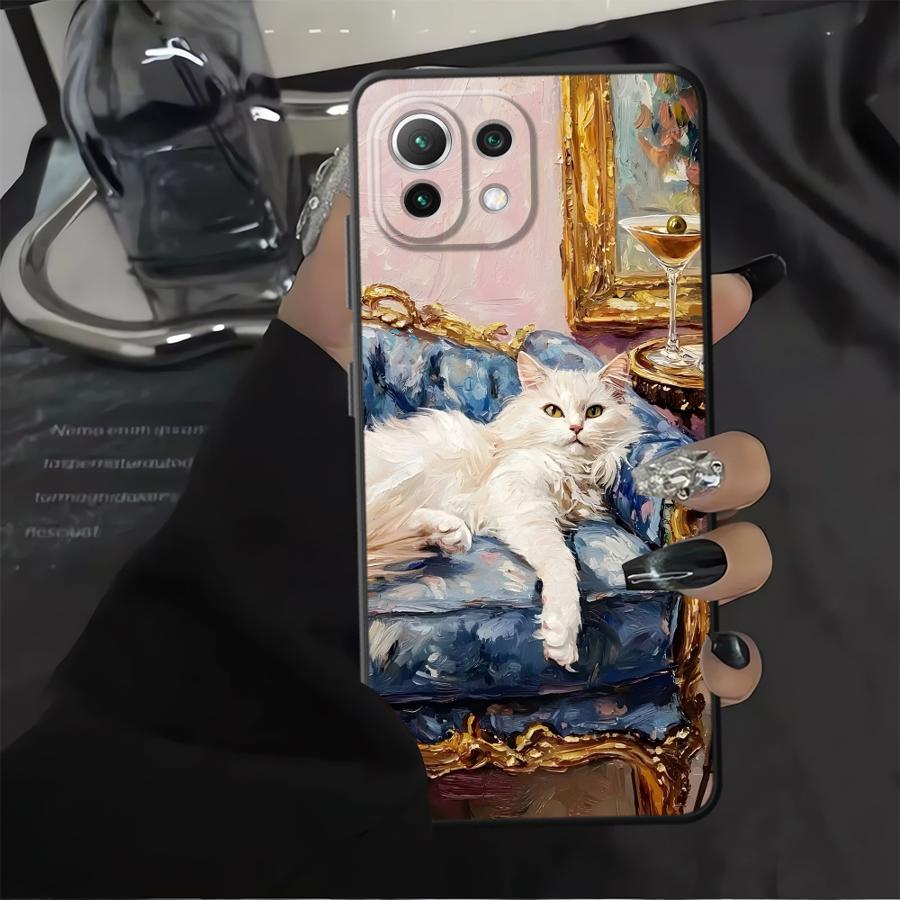 Handyhülle mit Katzenmotiv (Ölgemälde) für Xiaomi Mi 12T Pro, 12X, 11, 14, 11T, 13 Lite, 12, 10T