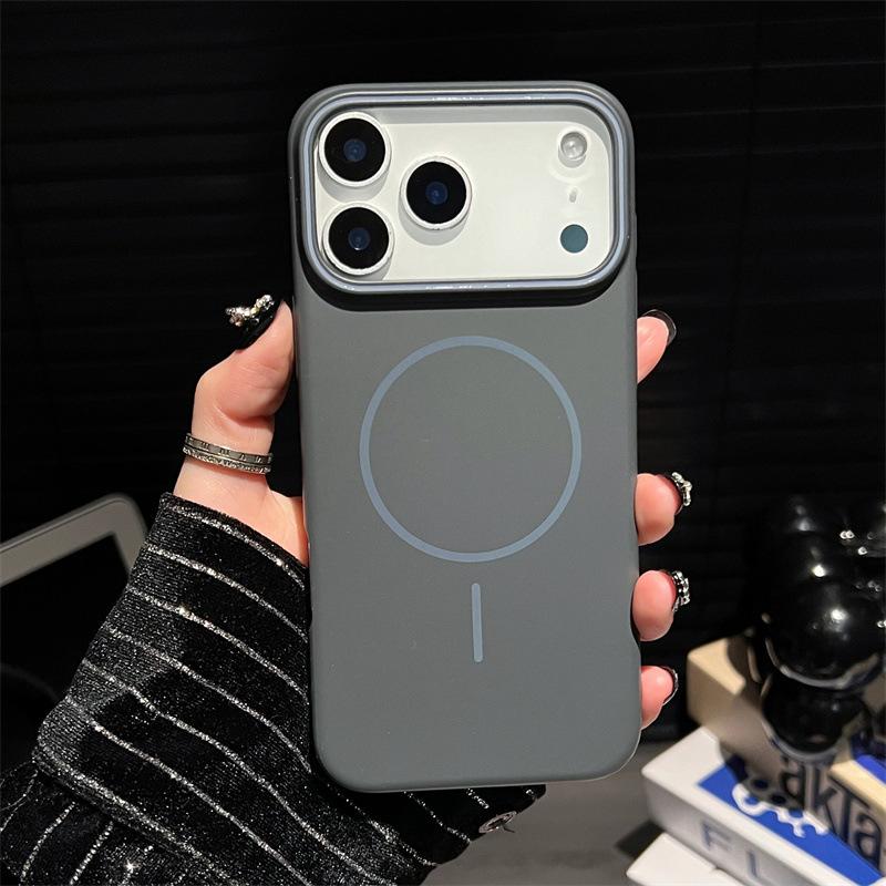 Luxury Solid Colors Magnetic Phone Case For iPhone Air 12 13 14 15 16 17 Pro Max Wireless Charging Shockproof Protective Hard Cover