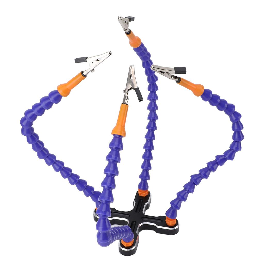 Soldering Helping Hands 4 Flexible Arms Aluminum Alloy Base Third Hand Tools with 4pcs Clips for Assembly Repair Modeling Jewelry Making